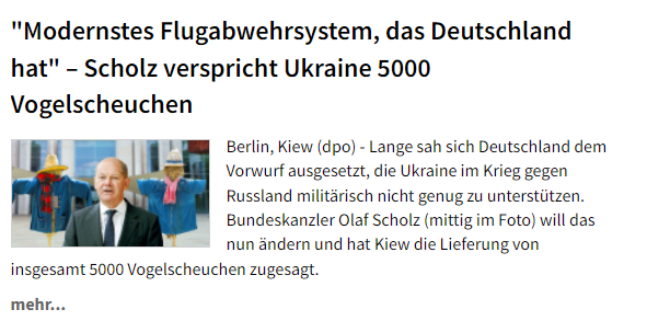 Beispiel Fehlinformation: Satire Screenshot: www.der-postillon.de